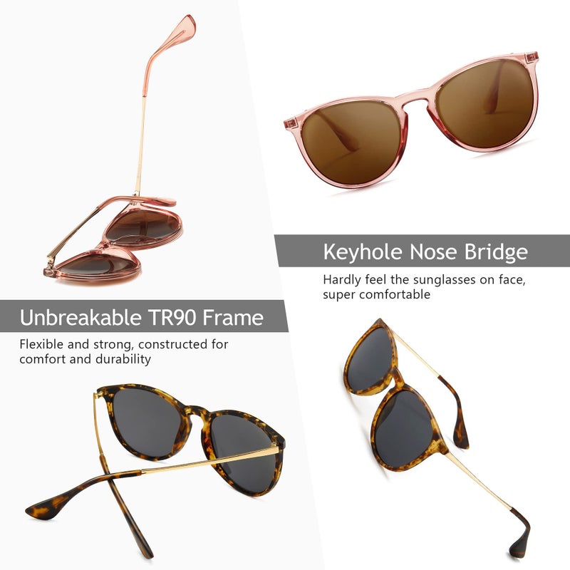 SUNGAIT Vintage Round Sunglasses for Women Men Classic Retro Designer Style - Image 3