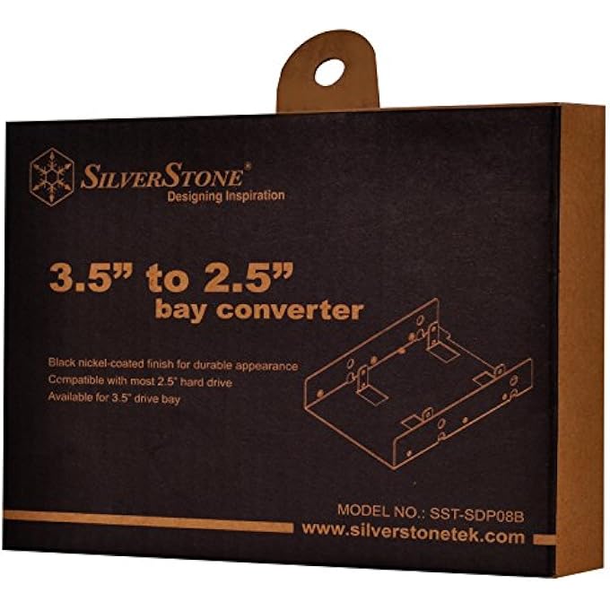 SilverStone TECHNOLOGY TEK 3.5-INCH TO 2 X 2.5-INCH HARD DRIVE HDD SSD BAY CONVERTER, BLACK (SDP08B) - Image 2