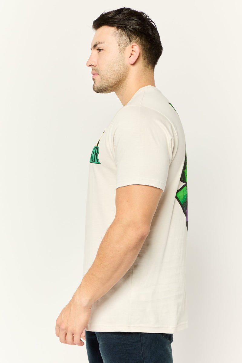 DC Men Crew Neck Short Sleeves Graphic Print T-Shirt, Ivory - Image 3