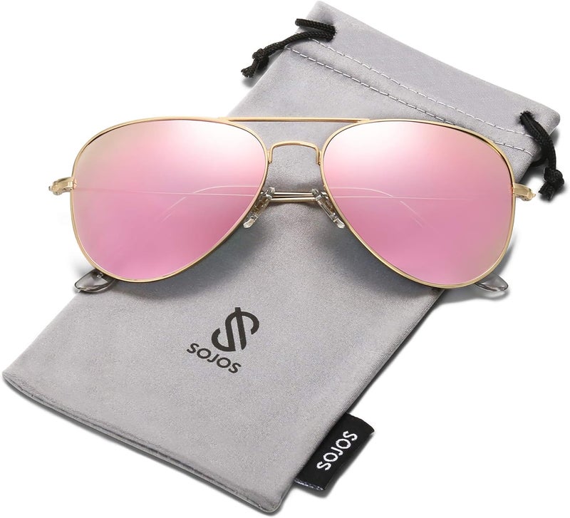 Sojos Dense material SOJOS Classic Aviator Polarized Sunglasses for Men Women Vintage Retro Style Trendy natural tone options - Image 2