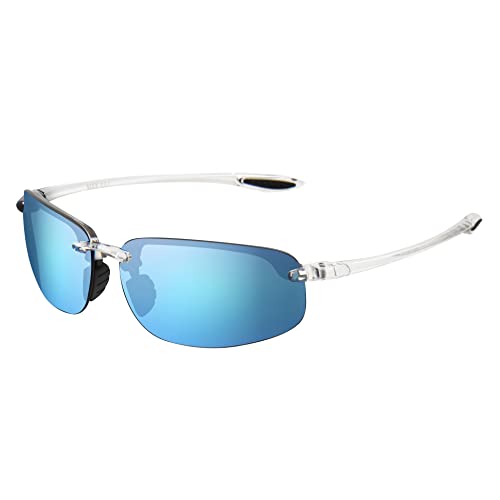 JULI Eyewear JULI Nylon Polarized Sunglasses for Men Women Driving Fishing Baseball Driving 8001 Nylon Polarized CrystalIce Blue - Image 1