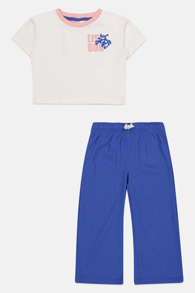 MISS Kids Girl 2 Pieces Graphic Print Top And Bottom Set, Multicolor - Image 2