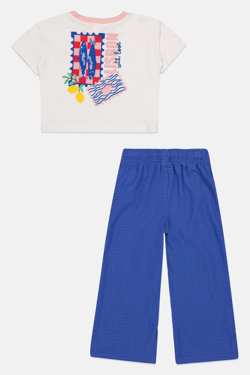 MISS Kids Girl 2 Pieces Graphic Print Top And Bottom Set, Multicolor - Image 3