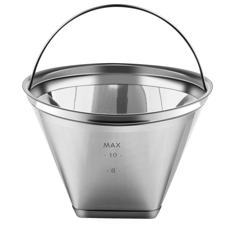 YEOSEN Reusable #4 Cone Shape Coffee Filter Permanent 6-10 Cup Stainless Steel Coffee Filter for Cuisinart Maker Ninja Coffee Bar Brewer -BPA Free - Image 1