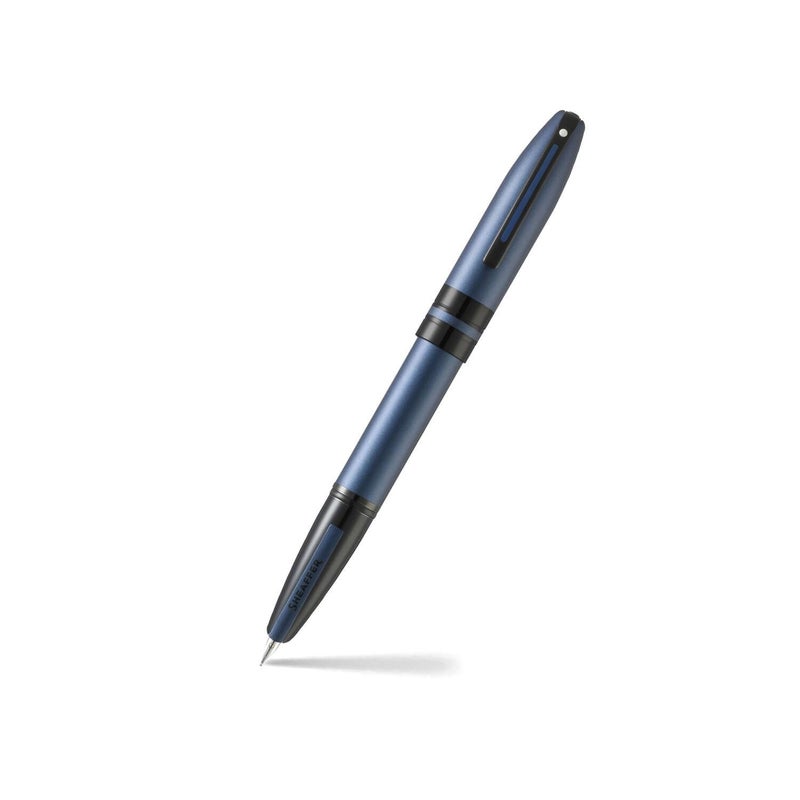 SHEAFFER قلم حبر 9110 أيقونة (متوسط) - أزرق معدني مع حواف سوداء لامعة من PVD - Image 1