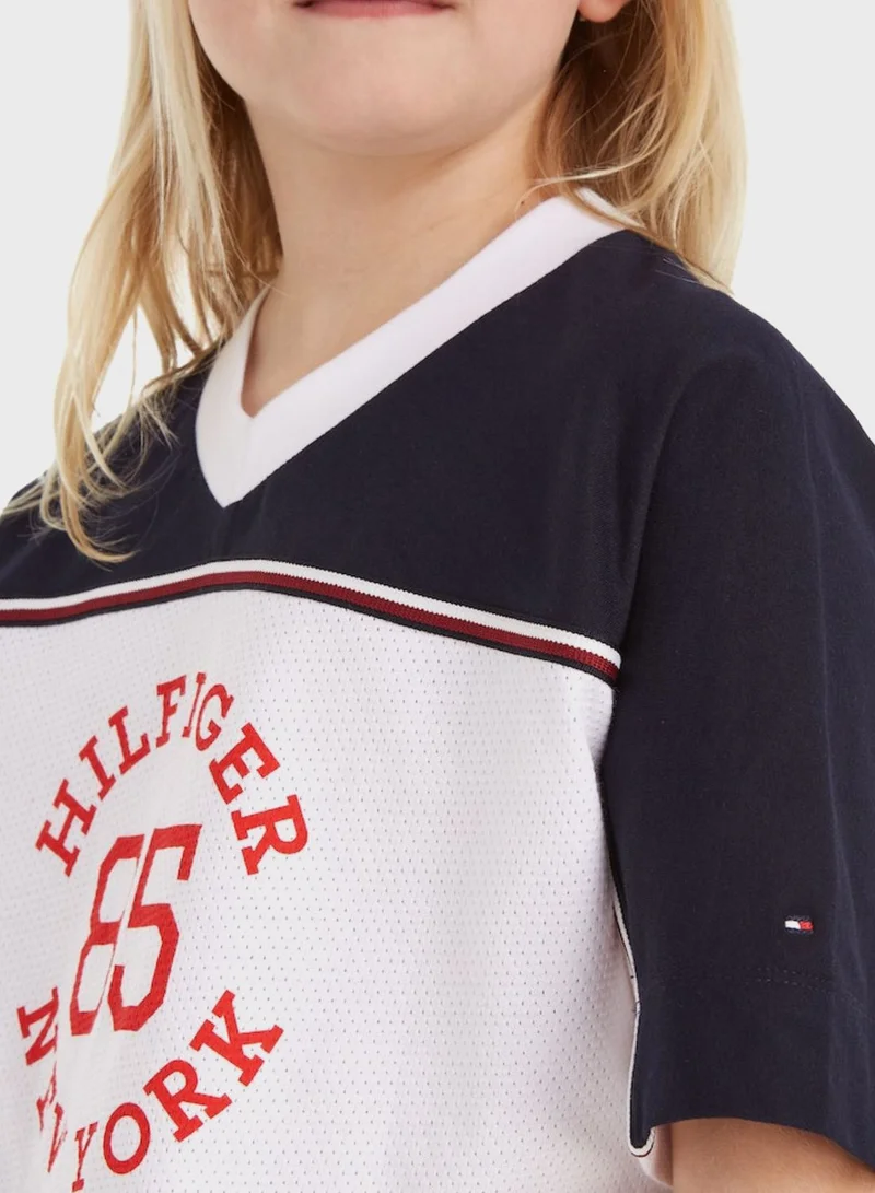 TOMMY HILFIGER Kids Text V Neck T-Shirt