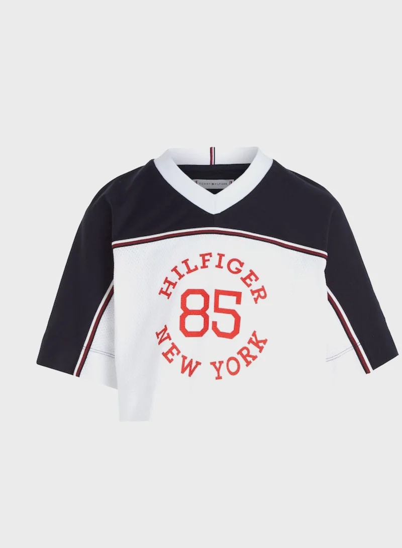 TOMMY HILFIGER Kids Text V Neck T-Shirt
