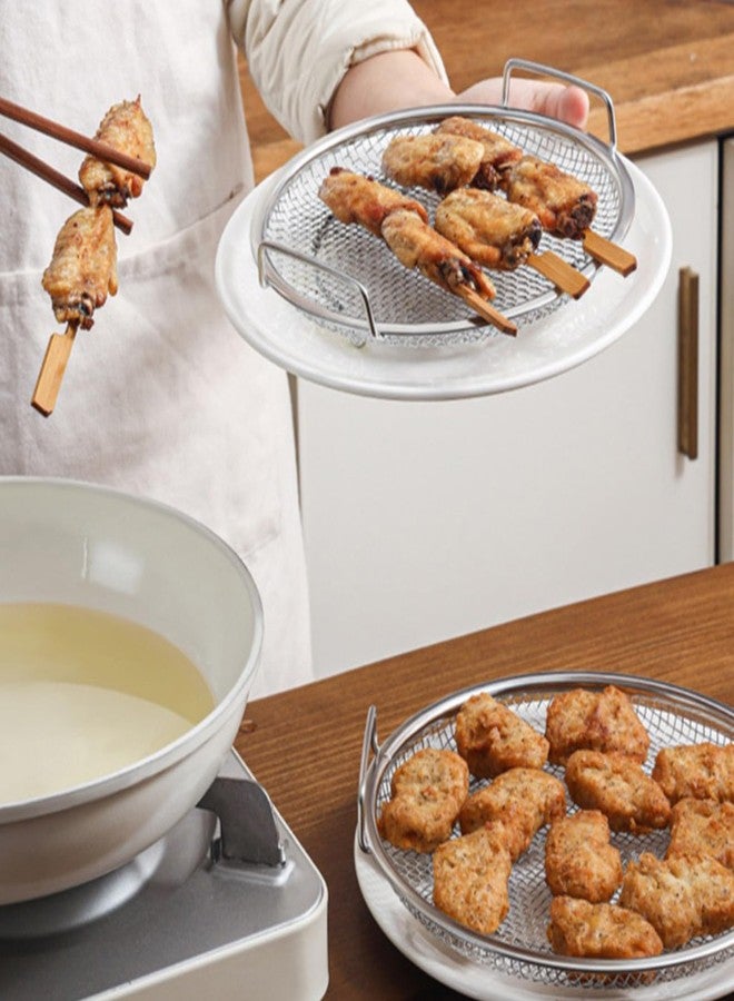 زيروديس صينية تصفية الزيت، صينية تصفية زيت القلي من الفولاذ المقاوم للصدأ، رف تصريف زيت القلي، أداة تصفية من الفولاذ المقاوم للصدأ، مصفاة مطبخ لغسل الخضراوات والفواكه - Image 2