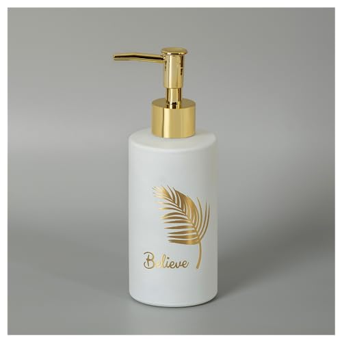 MUAC Glass Liquid Soap Dispenser for Bathroom, Handwash Liquid Dispenser Bottle for Kitchen, Washbasin, Opaque (White) - Image 1