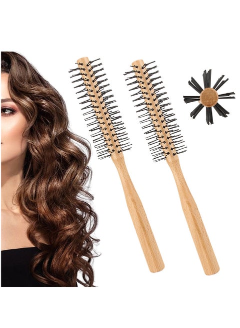 1 PCS Small Round Barrel Brush for Short Hair, 1 Inch Mini Quiff Roller Comb for Women and Men, Best for Styling Thin Hair, Bangs, Beard