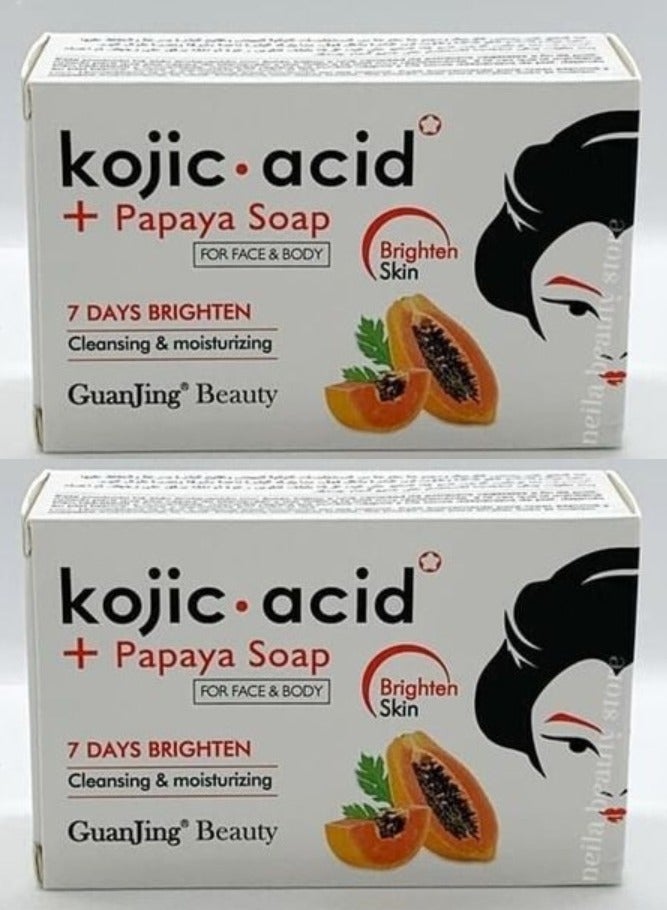 جوانجينج بيوتي قطعتين من صابون كوجيك البابايا للوجه والجسم 120x2 جرام  - Image 1