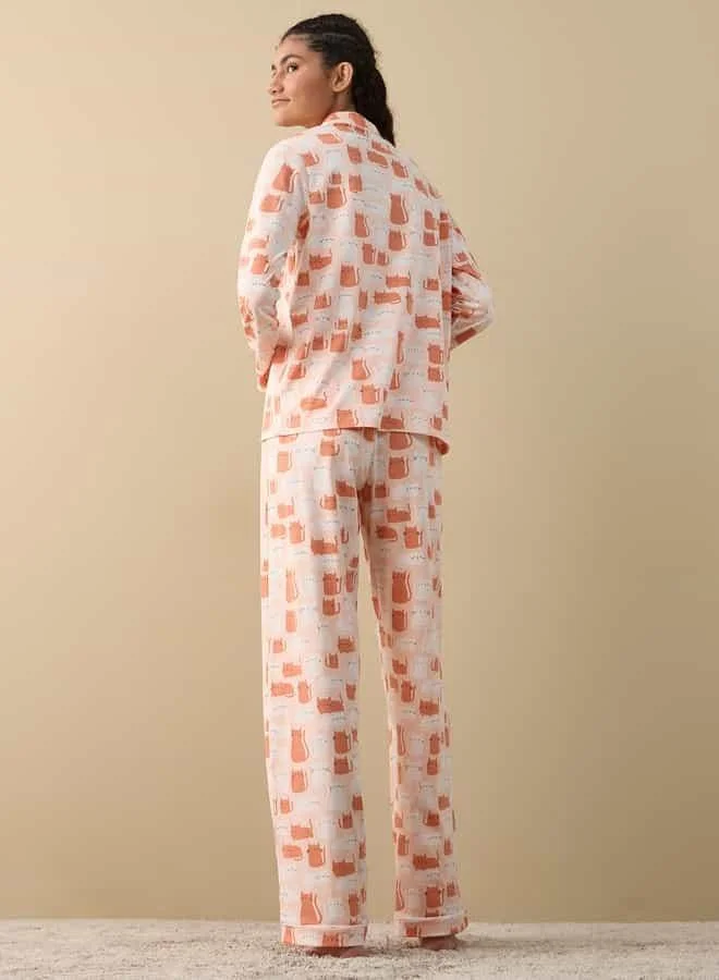 Splash FAV Printed Shirt and Pyjama Set