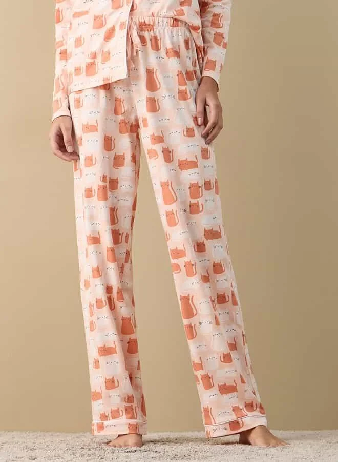 Splash FAV Printed Shirt and Pyjama Set