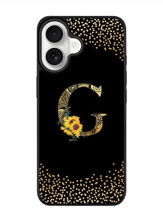 Stylizedd iPhone 17 Case, [Compatible with MagSafe] Slim Magnetic cover Phone Case iPhone 17 -Custom Floral Monogram - G ( Black ) - Image 1