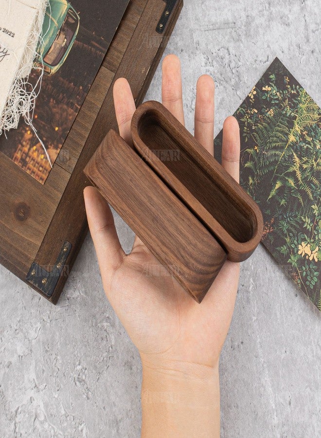 AUEAR, 2 Pack Wooden Business Card Holder for Desk Wood Display Organizer Desktop Stand Office, Tabletop - Rectangle - Image 5