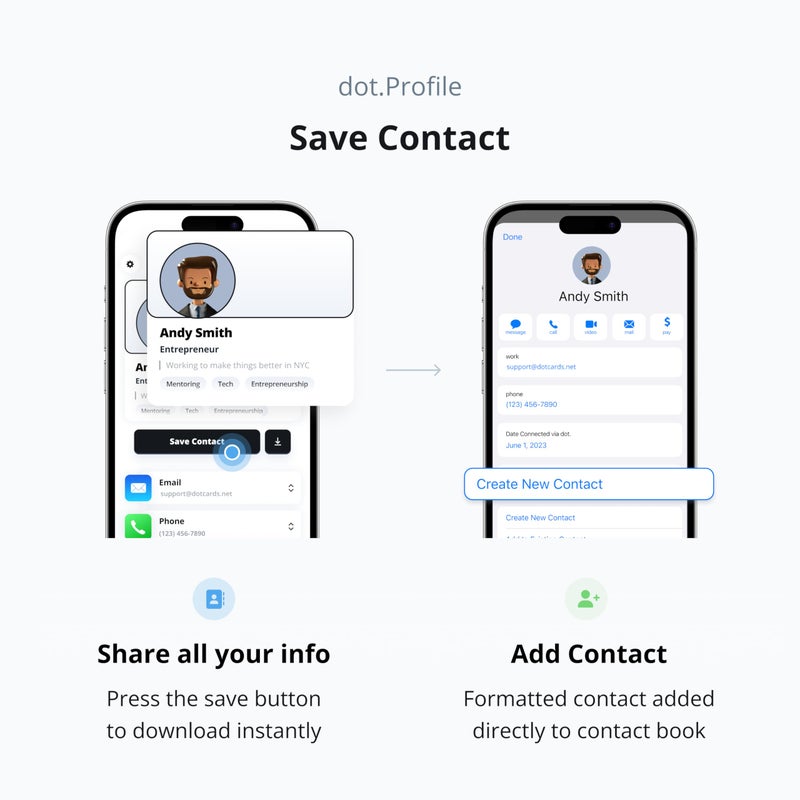 dot. Card - Digital Business Card - Tap Compatible with iPhone & Android (Blue) - Image 3