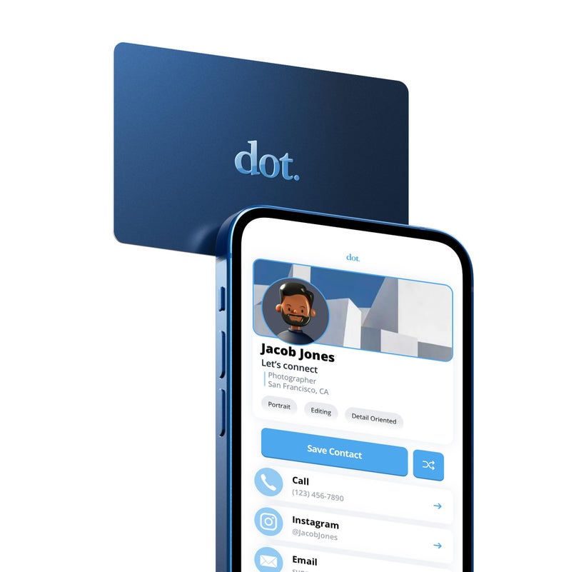dot. Card - Digital Business Card - Tap Compatible with iPhone & Android (Blue) - Image 1
