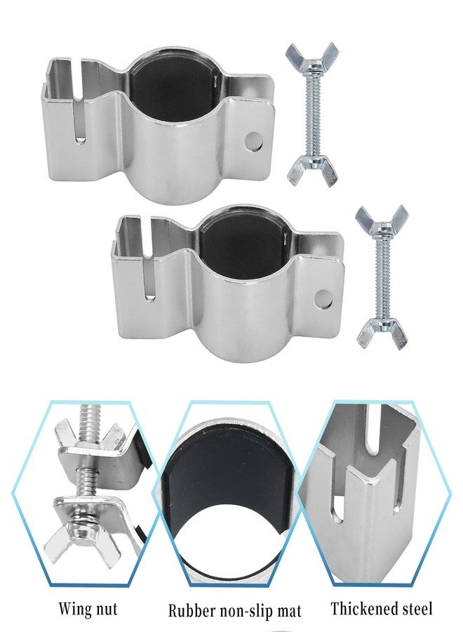 UOIENRT 2 Pack Pipe and Drape Clamps, 3 Way Extra Double Crossbar, Drape Support Clamp for Wedding Decoration, Party - Image 4