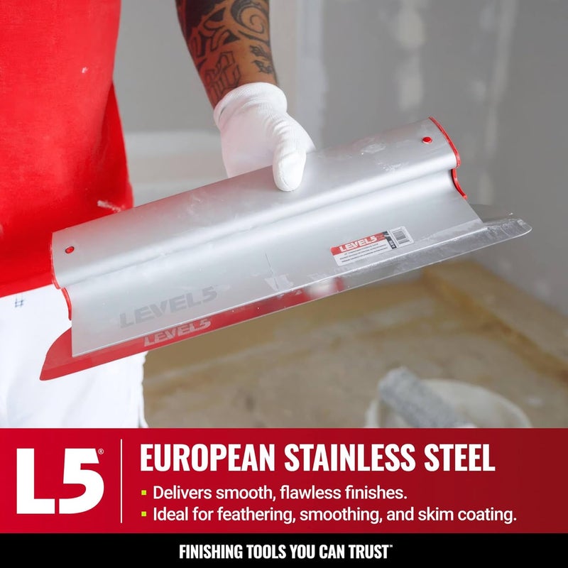 Level-5 10-Inch Skimming Blade | Precision 0.3mm German Stainless Steel Blade Insert (Replaceable), Ergonomic Aluminum Blade Profile | 4-910 - Image 2