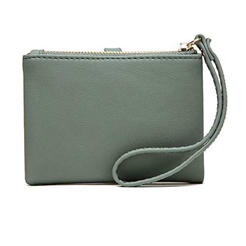 AOXONEL Womens Wallets Small Rfid Bifold Wristlet,Ladies Wallets for Card Coin,Change Purse with Wrist Strap (Green) - Image 5