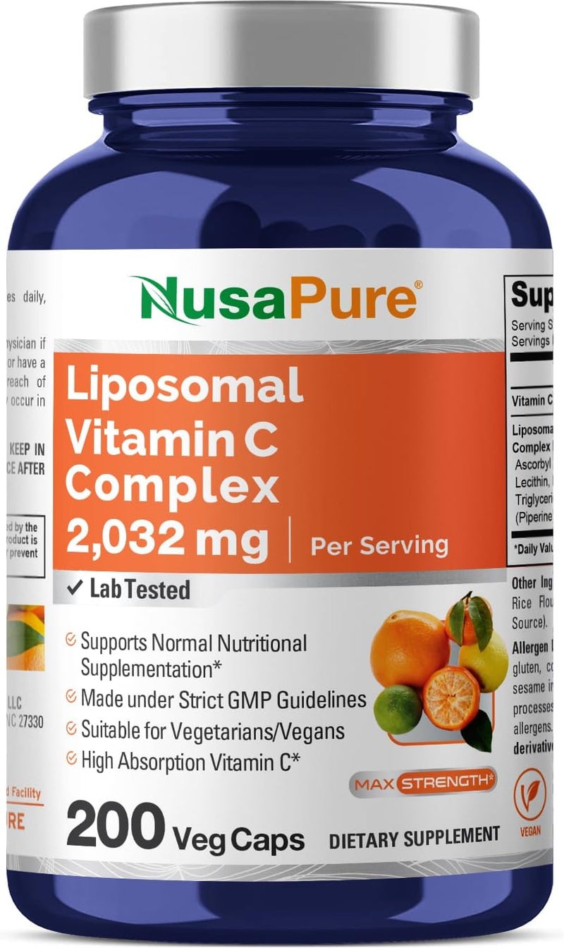 NusaPure مجمع فيتامين سي الليبوزومي 200 كبسولة نباتية للبالغين - Image 1