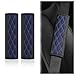 wedfish 2PCS Car Seat Belt Cover PadsLeather Seatbelt Covers Protect Shoulder and Neck Car Accessories InteriorUniversal Car Seat Strap Pads Car Decorations for Most Cars Trucks BlackBlue - Image 2