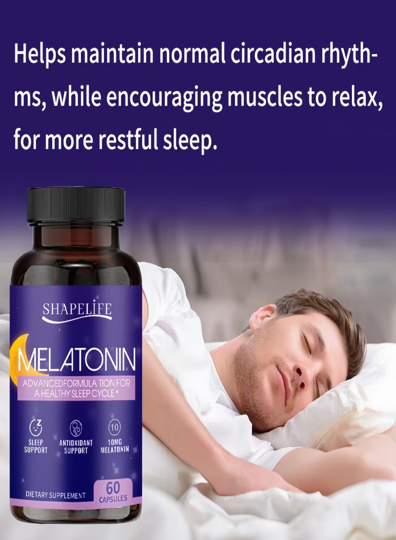 SHAPIEE Melatonin Fast Dissolve Nighttime Sleep Aid Natural Berry Flavor Vegetarian, Non-Gmo, Gluten Free，Tablets，Fast Sleep Aid， Sound Sleep Capsules 60 Tablets - Image 2