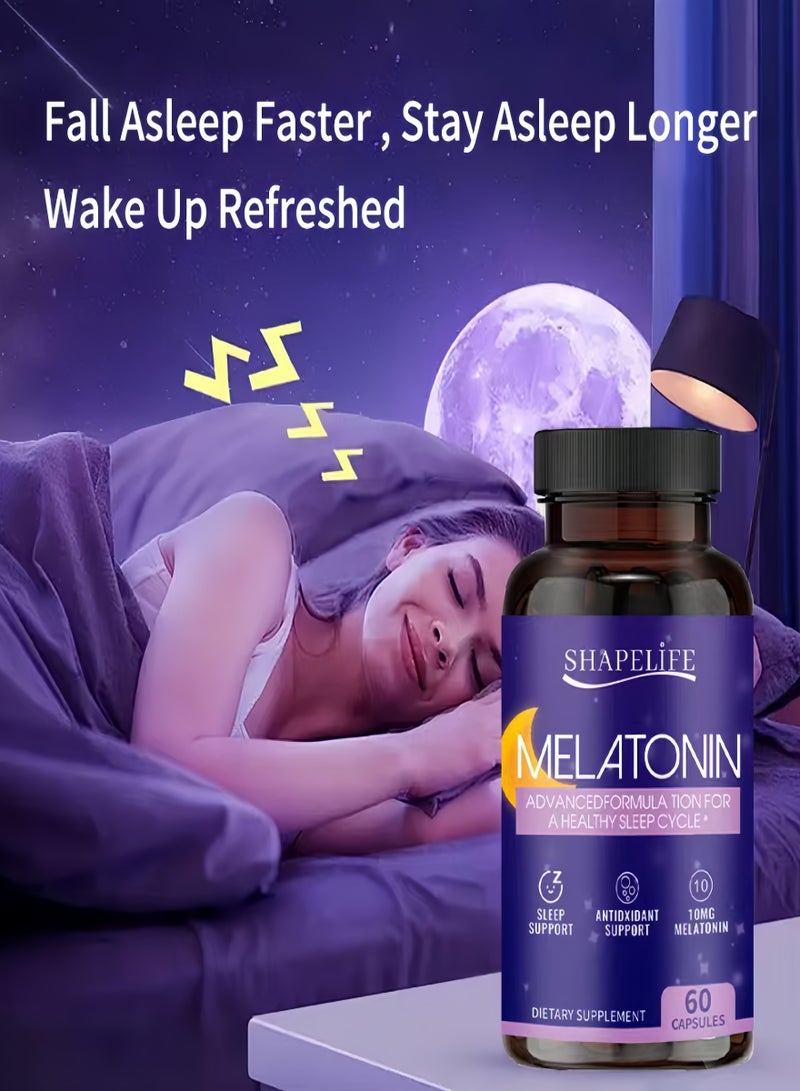 SHAPIEE Melatonin Fast Dissolve Nighttime Sleep Aid Natural Berry Flavor Vegetarian, Non-Gmo, Gluten Free，Tablets，Fast Sleep Aid， Sound Sleep Capsules 60 Tablets - Image 3