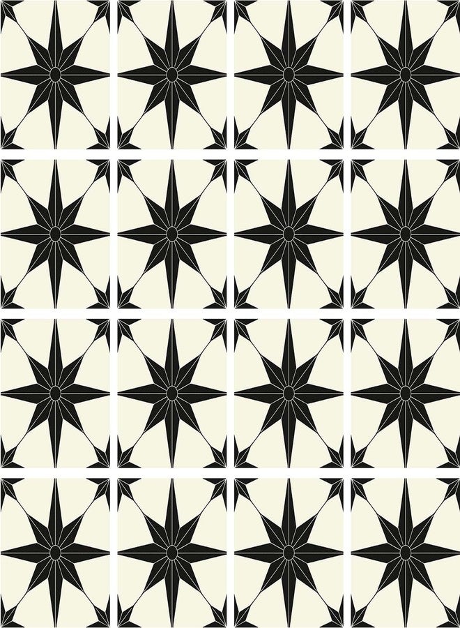 Jacklove 16 Pcs (8x8 in) Mandala Style Decorative Tile Stickers, Peel and Stick Self Adhesive Removable Tiles Backsplash Waterproof Kitchen Bathroom Furniture Staircase Home Decor Wall Sticker (DS-01-XL) - Image 1