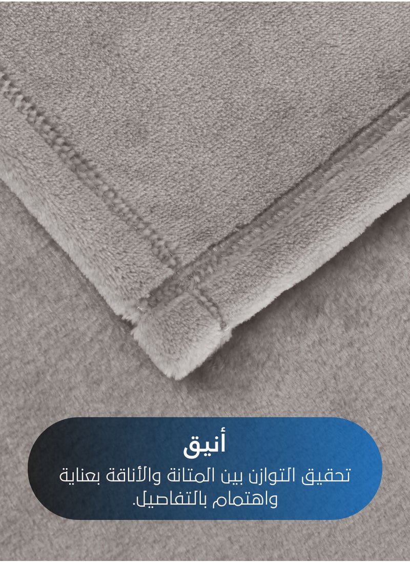 سيد المنسوجات المنزلية - بطانية مخمل خفيفه بمقاس مفرد، سلسلة مورا، 350 جم/متر مربع، 230 × 170 سم، صوف إضافي فائق النعومة لجميع فصول السنة، يستخدم كغطاء للسرير بطانيات . - Image 1