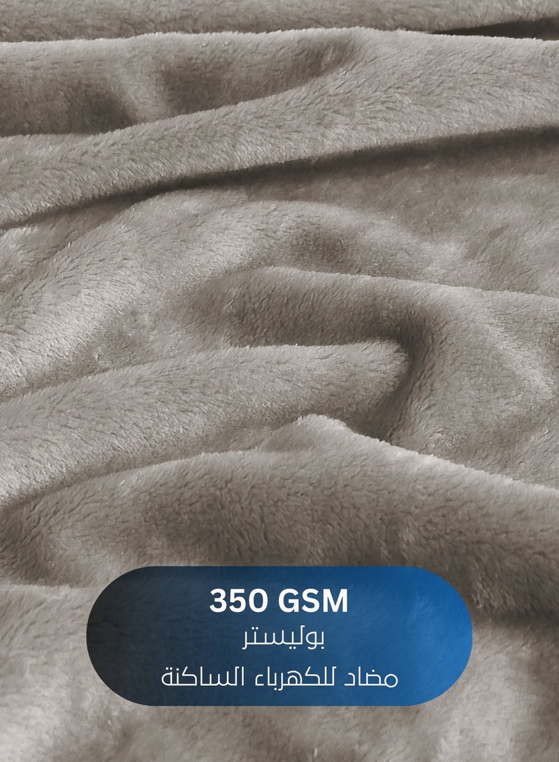 Master Home Textile بطانية مخملية خفيفة الوزن، سلسلة مورا، 350 جرامًا للمتر المربع، مقاس مفرد 230 × 170 سم، بطانية صوف فائقة النعومة لجميع المواسم، بطانية سرير وأريكة - Image 3