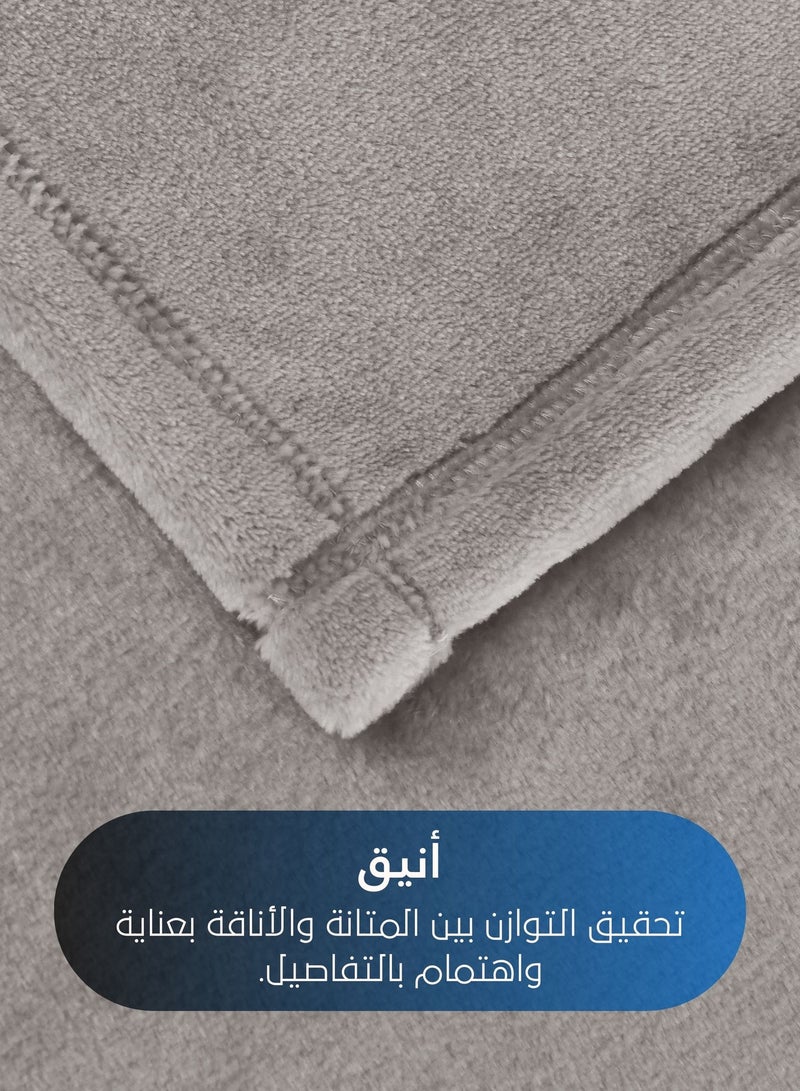Master Home Textile بطانية مخملية خفيفة الوزن، سلسلة مورا، 350 جرامًا للمتر المربع، مقاس مفرد 230 × 170 سم، بطانية صوف فائقة النعومة لجميع المواسم، بطانية سرير وأريكة - Image 4