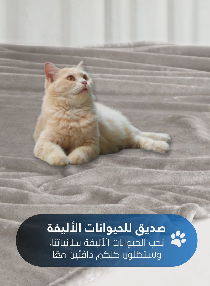 Master Home Textile بطانية مخملية خفيفة الوزن، سلسلة مورا، 350 جرامًا للمتر المربع، مقاس مفرد 230 × 170 سم، بطانية صوف فائقة النعومة لجميع المواسم، بطانية سرير وأريكة - Image 5