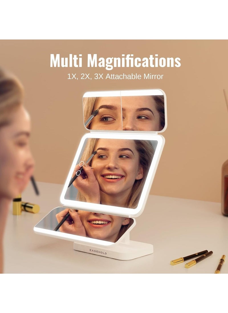 JAJEEK Makeup Mirror with Lights – Rechargeable Lighted Vanity Mirror with 116 LED Lights, 1X/2X/3X Magnification, 3 Color Modes, Adjustable Brightness & Angle, 5000mAh Battery for Perfect Makeup Application - Image 2