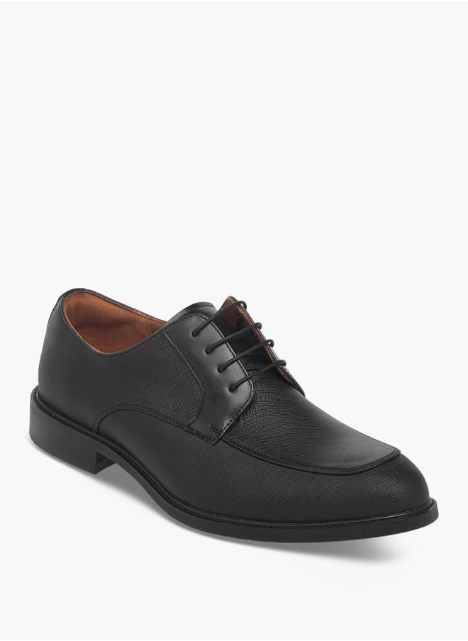 DUCHINI Men's Textured Derby Shoes With Lace-Up Closure  - Image 3