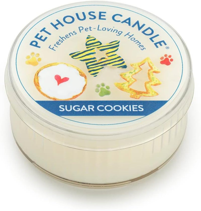 One Fur All Pet House Mini Candles for Pet Odor Made with Natural Soy Wax, Plant Based, Dog and Cat Friendly Scented, Sugar Cookies Pack of 3 - Image 1