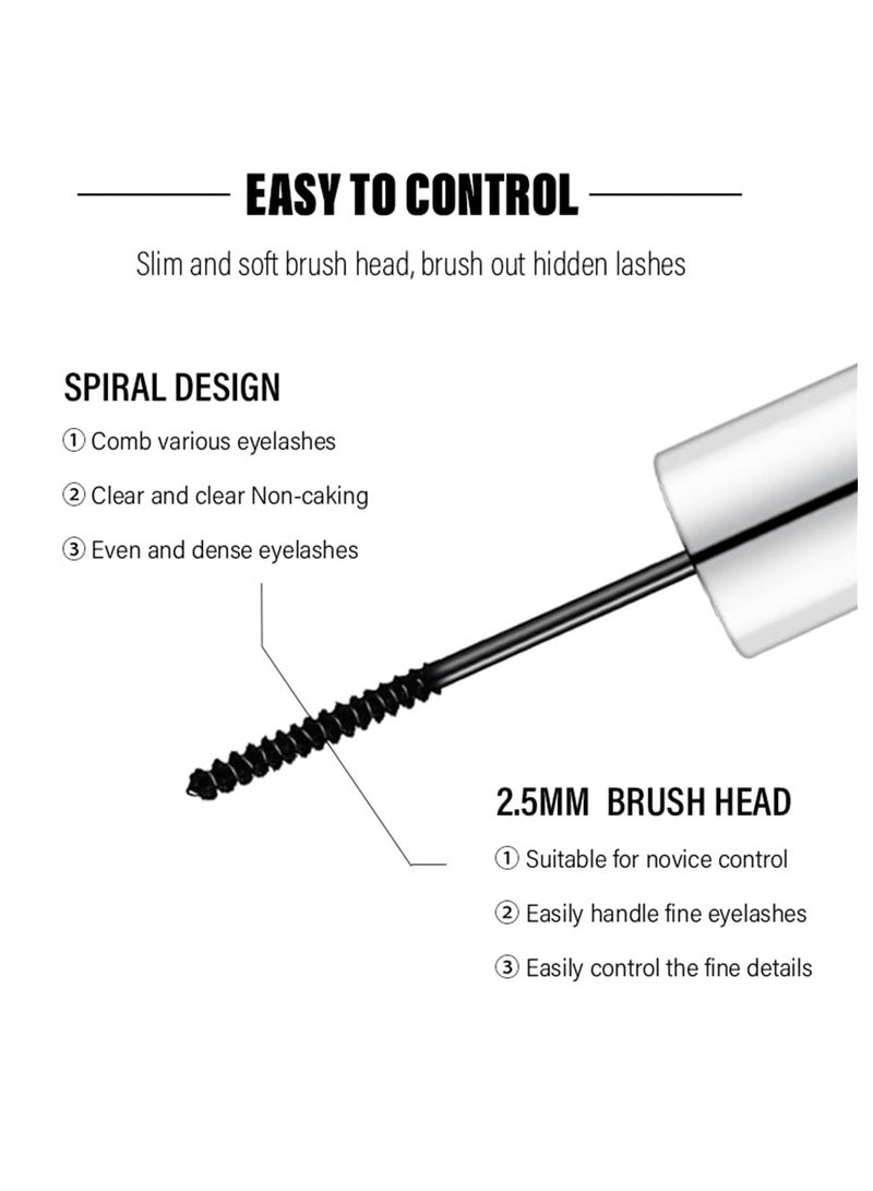 Excefore 4D Mascara for Fine Short Eyelash, Waterproof Extra Long Lash Eyelashes,Voluminous Eyelashes, Long Lasting, Smudge-proof (Black, 3ml) - Image 2