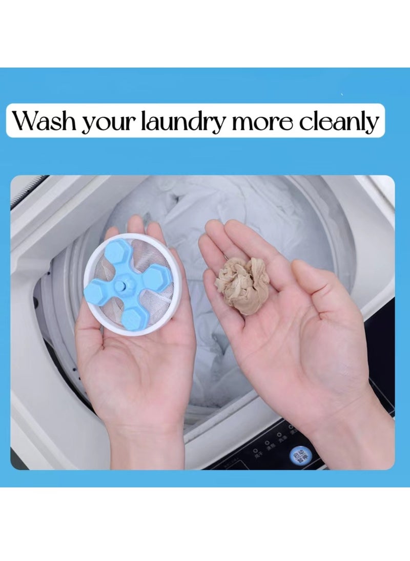 Generic 3pcs Floating Hair Filtering Mesh Removal, New Sturdy Laundry Pet Hair Catcher, Reusable Cat Hair Remover Lint Filter Catcher Mesh Bag for Laundry Washing Machine (1 Blue, 1 Pink, 1 Purple)  - Image 2