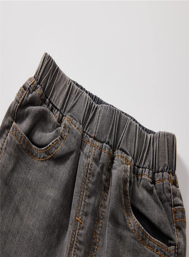 Mud Kingdom Baby Boys Jean Shorts Elasctic Waist Slim Fit Gray 18-24 Months Casual Summer - Image 3
