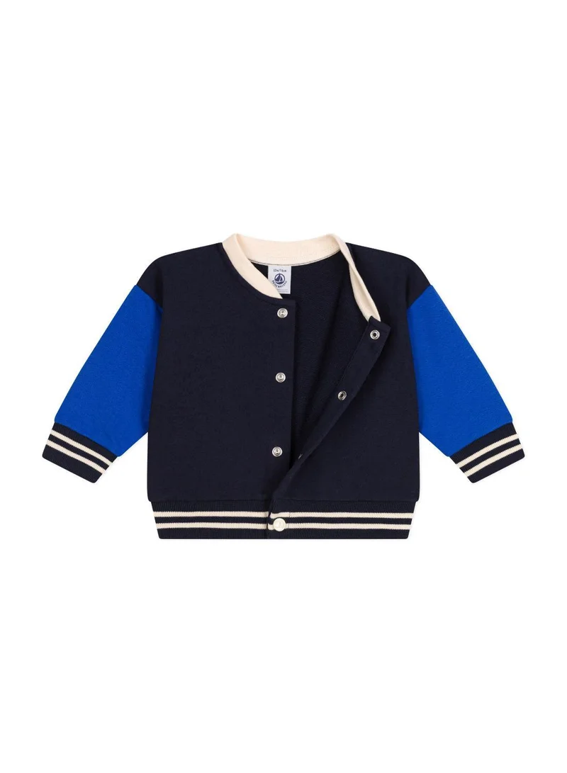 Petit Bateau Babies' fleece varsity-style jacket
