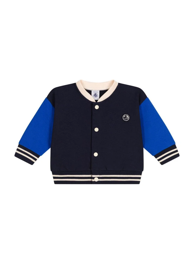 Petit Bateau Babies' fleece varsity-style jacket