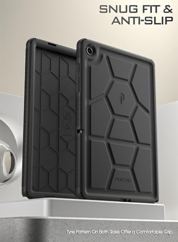 Poetic TurtleSkin Case Designed for Samsung Galaxy Tab A9 Plus + 11 Inch 2023, Heavy Duty Shockproof Rugged Kids Friendly Drop Protection Silicone Cover Case, Black - Image 4