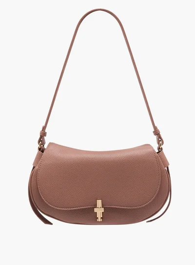 Flora Bella By Shoexpress Textured Crossbody Bag with Detachable Shoulder Strap