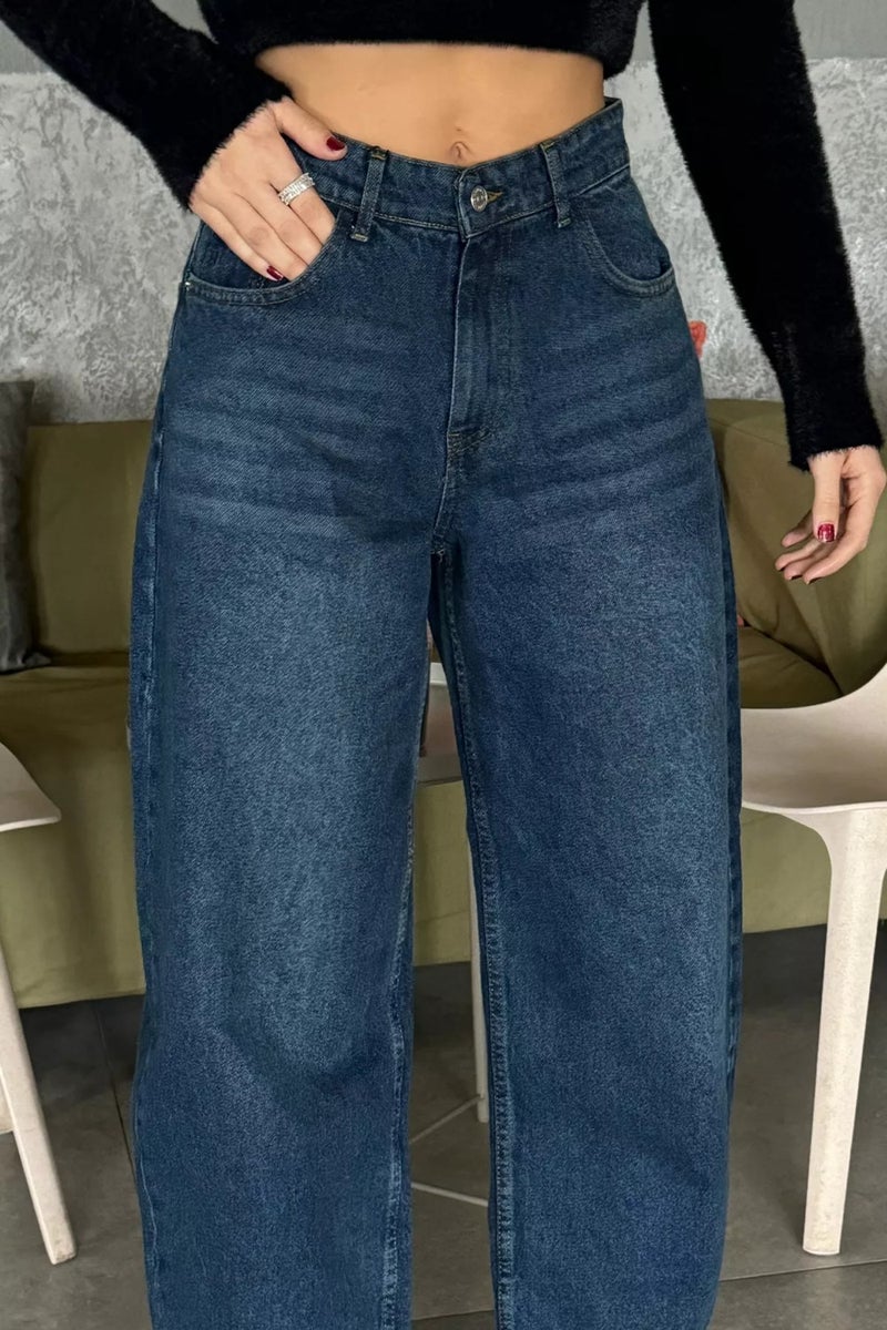 Gülseli High Waist Belt Detailed Women's Jeans  - Image 3