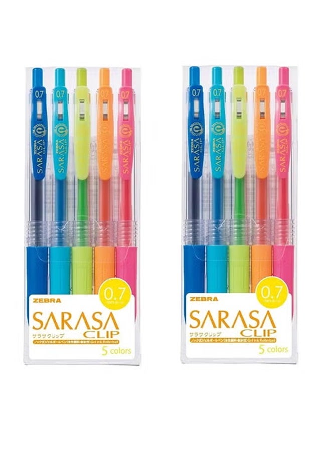 زيبرا مجموعتان من 5 اقلام مشبك جاف  0.7 ملي ، المجموعة مكونه من 5 الوان JJB15-5CAR - Image 1