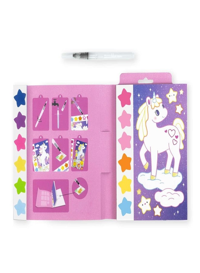 Tiger Tribe: Paint-A-Picture Unicorn Skies - Mess-Free Watercolor Art Set, Portable and Creative Gift for Kids Age 4+, 16 Pages with Built-in Pigments - Image 3