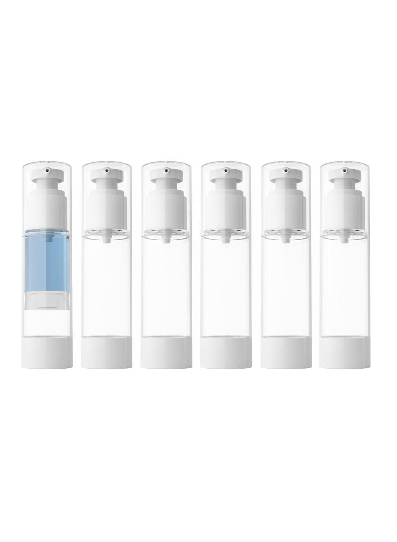 Oasisgalore 6-Pack 2.7 Oz (80ml) Clear Airless Pump Bottles, Travel Size Refillable Containers for Shampoo.  - Image 1