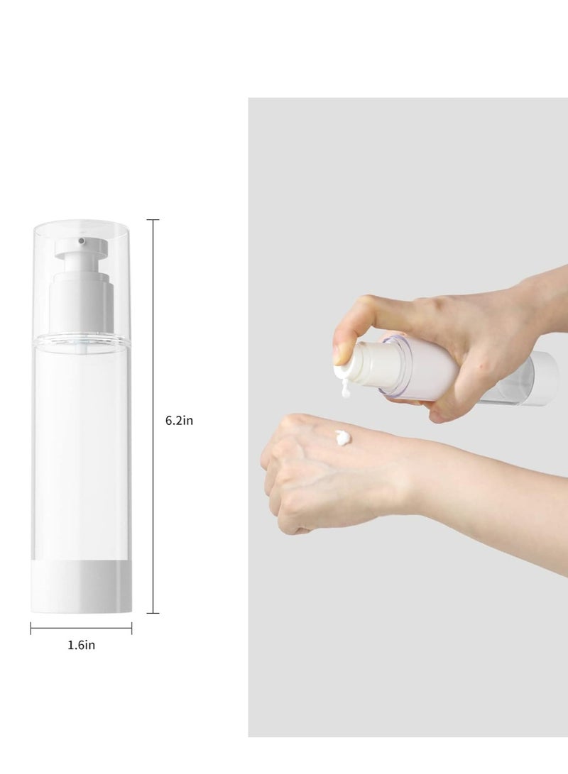 Oasisgalore 6-Pack 2.7 Oz (80ml) Clear Airless Pump Bottles, Travel Size Refillable Containers for Shampoo.  - Image 4