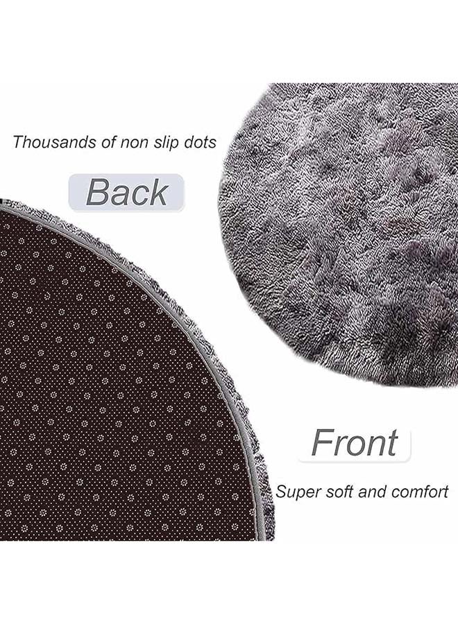 HQ-GAMING Area Rug Fluffy Bedroom Carpet Dark grey Diameter 160cm - Image 2