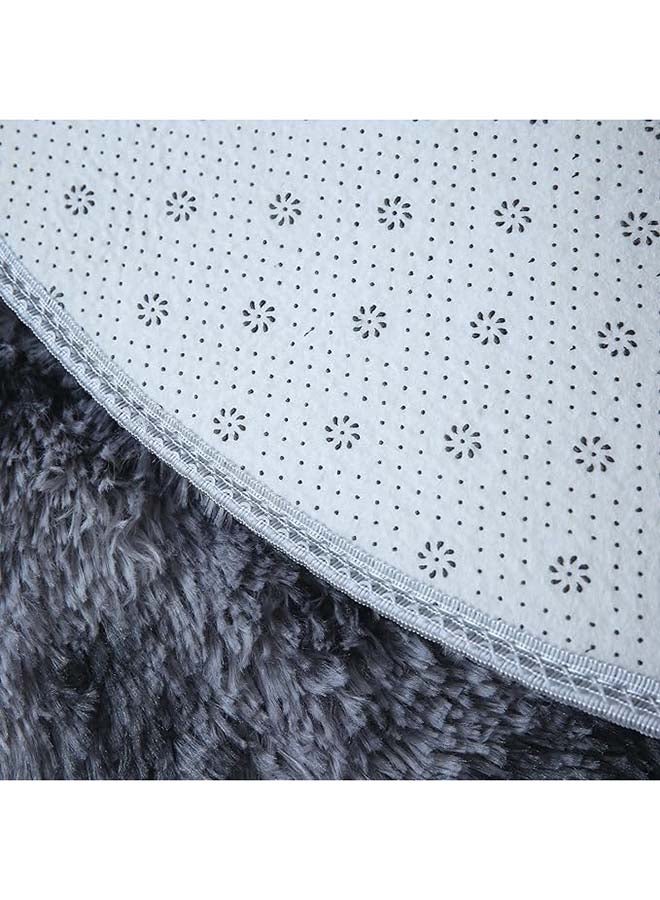 HQ-GAMING Area Rug Fluffy Bedroom Carpet Dark grey Diameter 160cm - Image 3